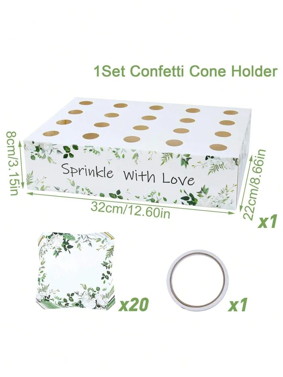 Confetti Cones & Holder, Floral Design