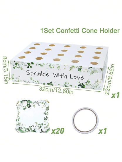 Confetti Cones & Holder, Floral Design