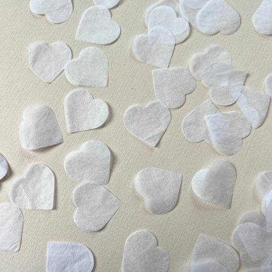 White Paper Heart Shaped Biodegradable Confetti  🤍